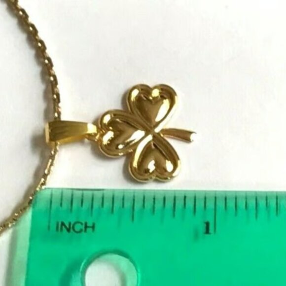 Irish Shamrock Necklace 24" X-Long Celtic St Patricks Day Gold Plated Pendant - Picture 7 of 8